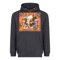 Smoke cartoon characters coffee cups Heavyweight Hoodie - Zillion Design Studio