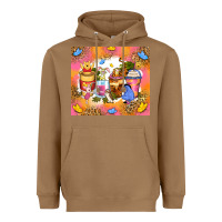 Toasted Coconut cartoon characters coffee cups Heavyweight Hoodie - Zillion Design Studio