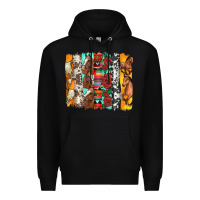 Black western horses roses and bullskulls wıth cowhide amd serape brushstro Premium Hoodie - Artiststas