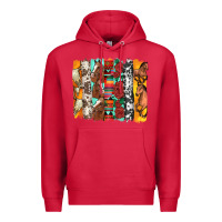 Cardinal western horses roses and bullskulls wıth cowhide amd serape brushstro Premium Hoodie - Artiststas