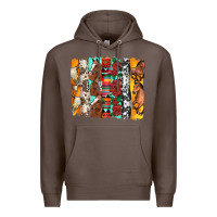 Coffee western horses roses and bullskulls wıth cowhide amd serape brushstro Premium Hoodie - Artiststas