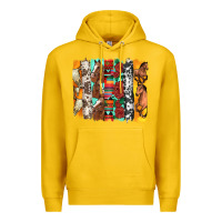 Lemon western horses roses and bullskulls wıth cowhide amd serape brushstro Premium Hoodie - Artiststas