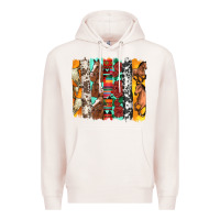 Pale Pink western horses roses and bullskulls wıth cowhide amd serape brushstro Premium Hoodie - Artiststas