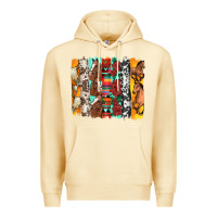 Pina Colada western horses roses and bullskulls wıth cowhide amd serape brushstro Premium Hoodie - Artiststas