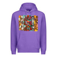 Purple western horses roses and bullskulls wıth cowhide amd serape brushstro Premium Hoodie - Artiststas