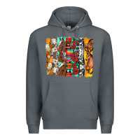 Rock western horses roses and bullskulls wıth cowhide amd serape brushstro Premium Hoodie - Artiststas