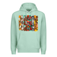 Seafoam western horses roses and bullskulls wıth cowhide amd serape brushstro Premium Hoodie - Artiststas