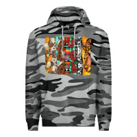 Slate Camo western horses roses and bullskulls wıth cowhide amd serape brushstro Premium Hoodie - Artiststas