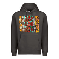 Smoke western horses roses and bullskulls wıth cowhide amd serape brushstro Premium Hoodie - Artiststas