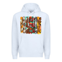 White western horses roses and bullskulls wıth cowhide amd serape brushstro Premium Hoodie - Artiststas