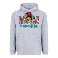 Heather Grey mom life with skull Heavyweight Hoodie - texasbilliewilder
