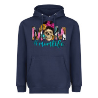 Navy mom life with skull Heavyweight Hoodie - texasbilliewilder
