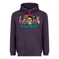 Plum mom life with skull Heavyweight Hoodie - texasbilliewilder