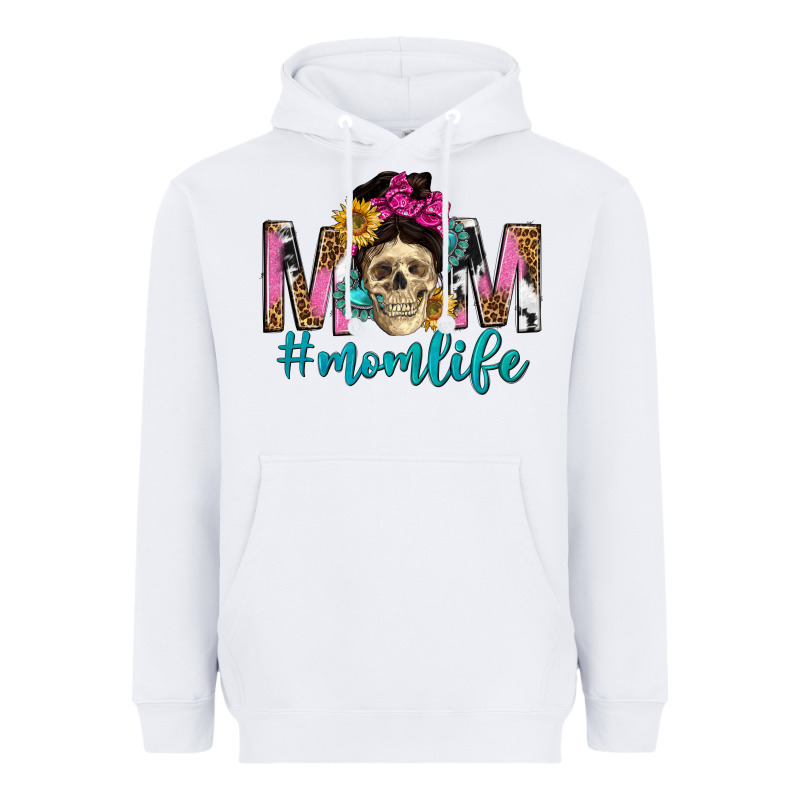 Mom Life With Skull Heavyweight Hoodie by texasbilliewilder | Teevron