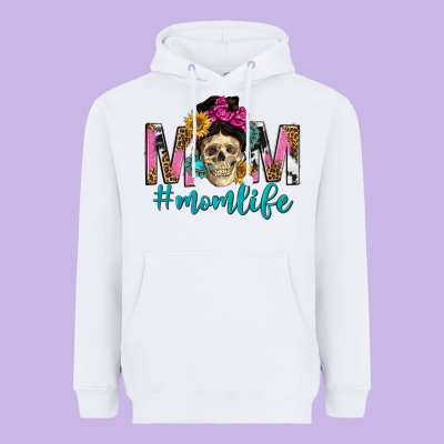 Mom Life With Skull Heavyweight Hoodie Designed By Texasbilliewilder