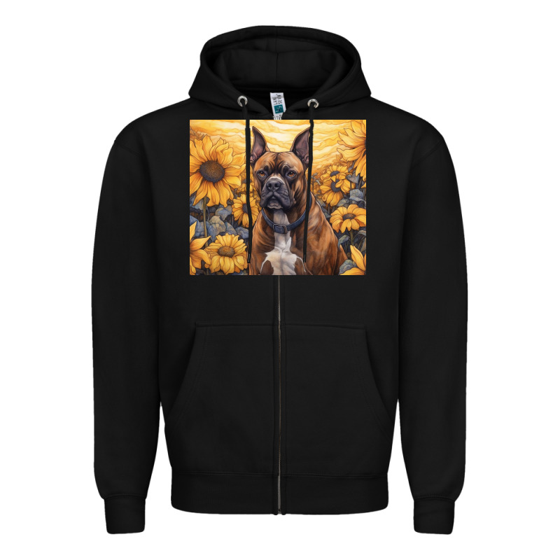 Boxer Dog Zipper Hoodie by Unal Design | Teevron