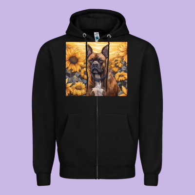 Zipper Hoodie boxer dog