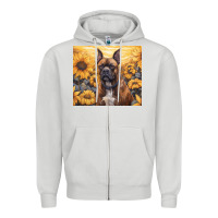 Dove Grey boxer dog Zipper Hoodie - Unal Design