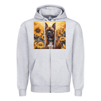 Heather Grey boxer dog Zipper Hoodie - Unal Design