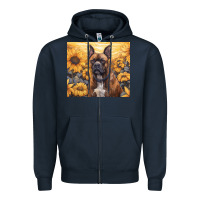 Navy boxer dog Zipper Hoodie - Unal Design