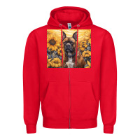 Red boxer dog Zipper Hoodie - Unal Design