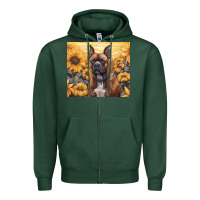 Sports Green boxer dog Zipper Hoodie - Unal Design