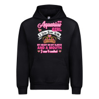 Black As a Aquarius Girl I was Born with My Heart on my Sleeve and a mouth Urban Hoodie - Jasminsmagicworld