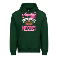 Forest Green As a Aquarius Girl I was Born with My Heart on my Sleeve and a mouth Urban Hoodie - Jasminsmagicworld