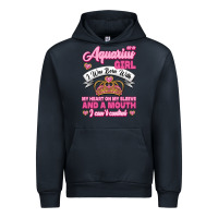 Navy As a Aquarius Girl I was Born with My Heart on my Sleeve and a mouth Urban Hoodie - Jasminsmagicworld