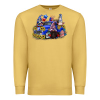 Antique Gold 4th of July gnomes with truck Premium Sweatshirt - CowGirlArtShop