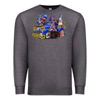 Charcoal Heather 4th of July gnomes with truck Premium Sweatshirt - CowGirlArtShop