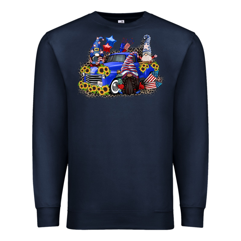 4th Of July Gnomes With Truck Premium Sweatshirt by CowGirlArtShop | Teevron