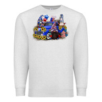 Oatmeal Heather 4th of July gnomes with truck Premium Sweatshirt - CowGirlArtShop