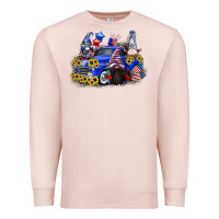 Pale Pink 4th of July gnomes with truck Premium Sweatshirt - CowGirlArtShop