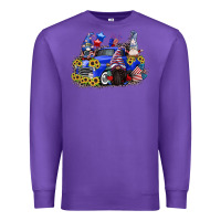 Purple 4th of July gnomes with truck Premium Sweatshirt - CowGirlArtShop