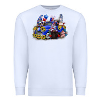 White 4th of July gnomes with truck Premium Sweatshirt - CowGirlArtShop