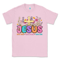 Bubblegum Pink jesus the way the truth the life Classic Tee - MaliasSmallBusiness