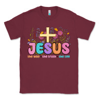 Burgundy jesus the way the truth the life Classic Tee - MaliasSmallBusiness