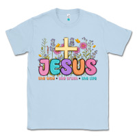 Dusty Blue jesus the way the truth the life Classic Tee - MaliasSmallBusiness