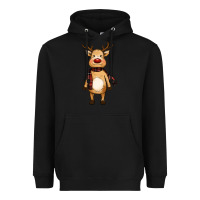 Black cute reindeer Heavyweight Hoodie - RanaPortraitStore