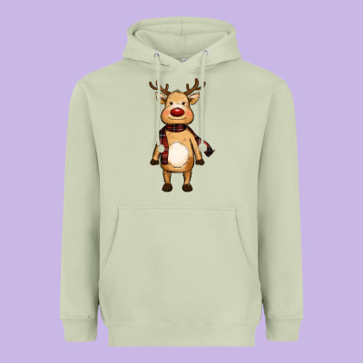 Cute Reindeer Heavyweight Hoodie Designed By Ranaportraitstore