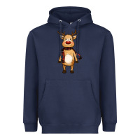 Navy cute reindeer Heavyweight Hoodie - RanaPortraitStore