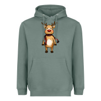 Sage cute reindeer Heavyweight Hoodie - RanaPortraitStore