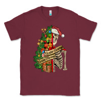 Burgundy sorta merry sorta scary skeleton Classic Tee - FaDigitalArtStudio