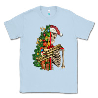 Dusty Blue sorta merry sorta scary skeleton Classic Tee - FaDigitalArtStudio