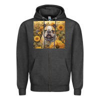 Charcoal Heather bulldog Zipper Hoodie - Unal Design