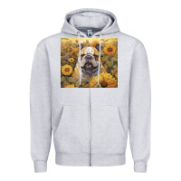 Heather Grey bulldog Zipper Hoodie - Unal Design
