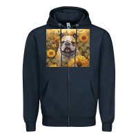 Navy bulldog Zipper Hoodie - Unal Design