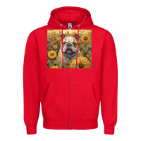 Red bulldog Zipper Hoodie - Unal Design