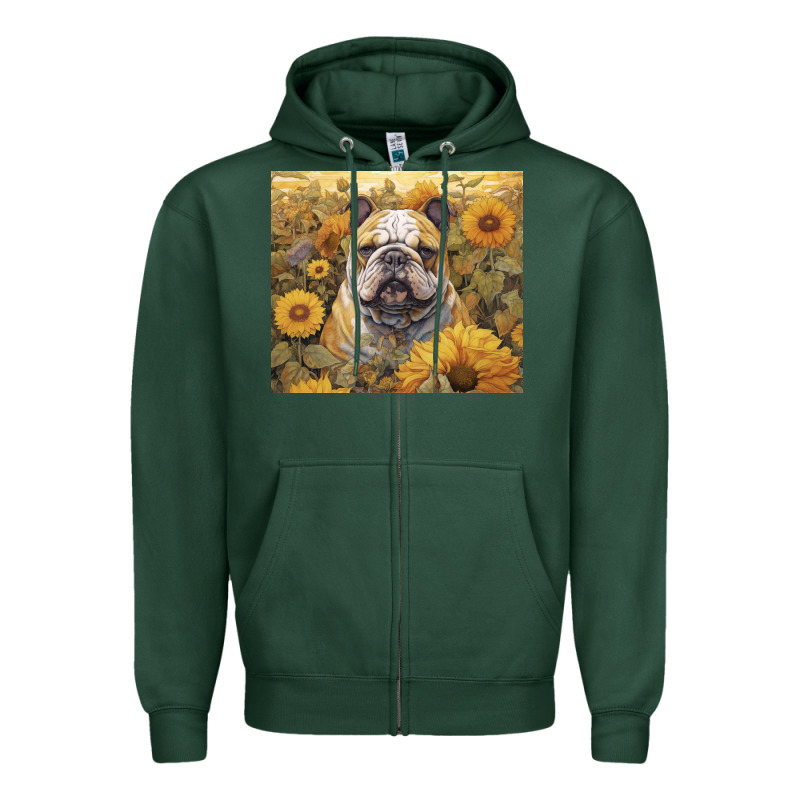 Bulldog Zipper Hoodie by Unal Design | Teevron